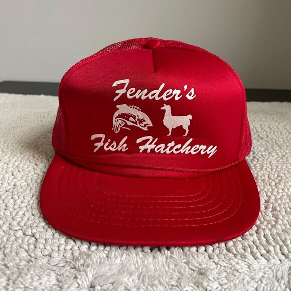 Vintage Fish Hatchery Mesh Snapback Trucker Rope Hat OSFA Farm Farming - Picture 1 of 9